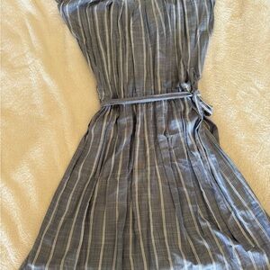 LC Lauren Conrad Blue Striped High Low Dress
